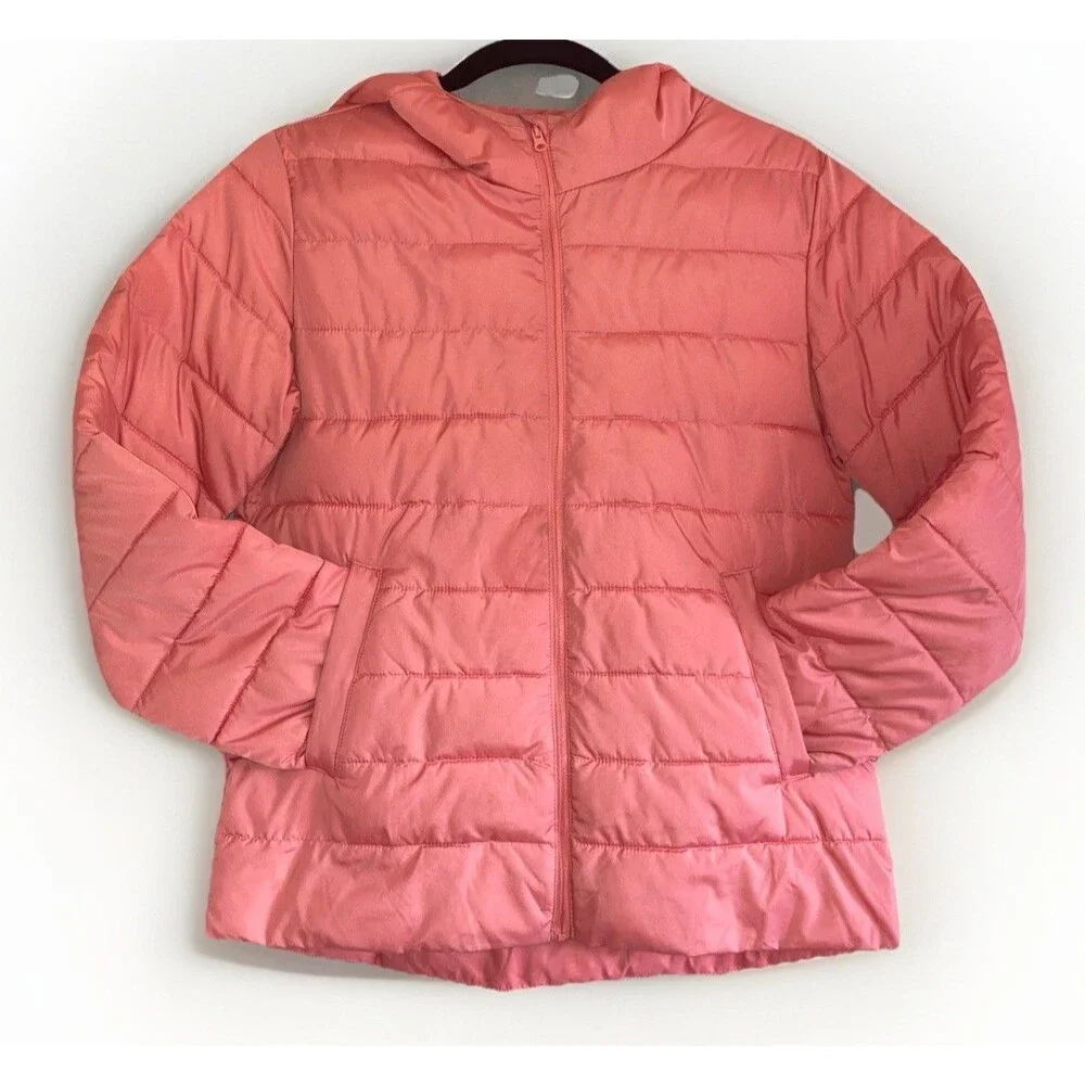 Old Navy Kids XL 14-16 Plus Pink Water Resistant Hooded Puffer Jacket‎ School
